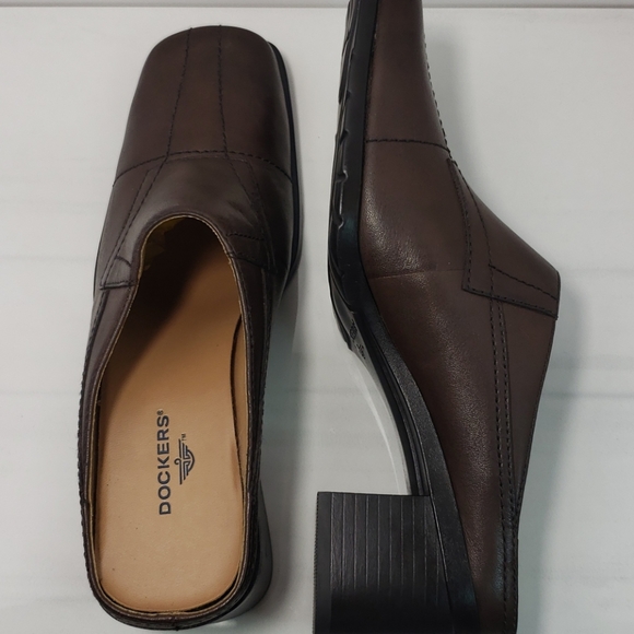 Dockers Square Toe Chunky Heel Mules Slides 6.5 - Picture 11 of 16